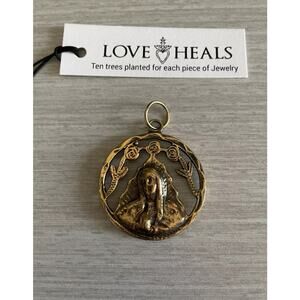 Love Heals Yellow Bronze Large Mercy Charm Be Creative Jewelry Ojai CA LH34